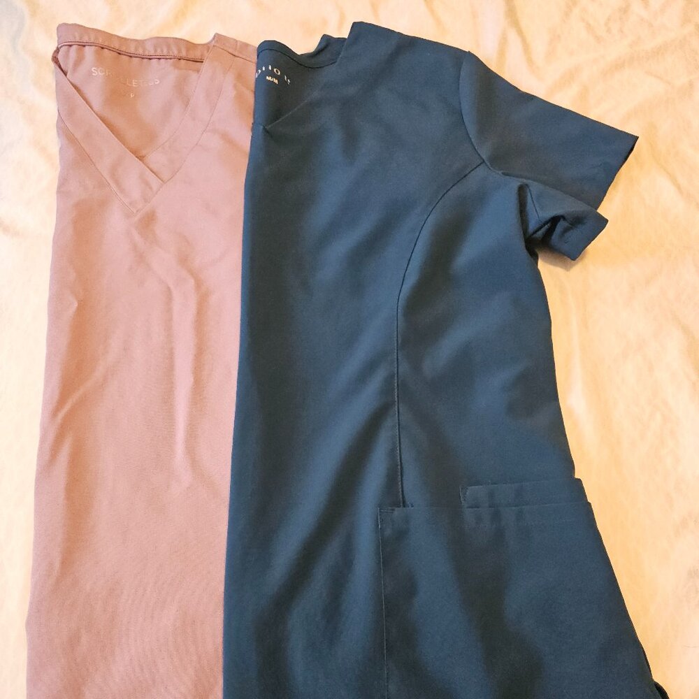 🔷️3 Items for$20🔷️SCRUBLETICS & OPTIONS SCRUB TOPS SZ S/P ROSE & TEAL